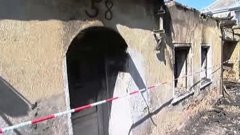 Vyhořelý dům ve Vítkově