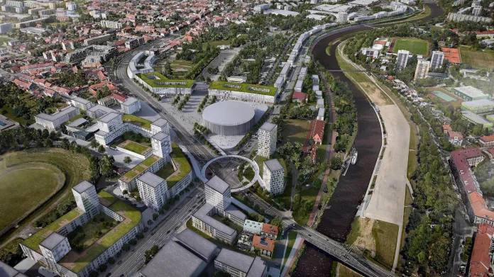 Vizualizace Centra míčových sportů u českobudějovického výstaviště