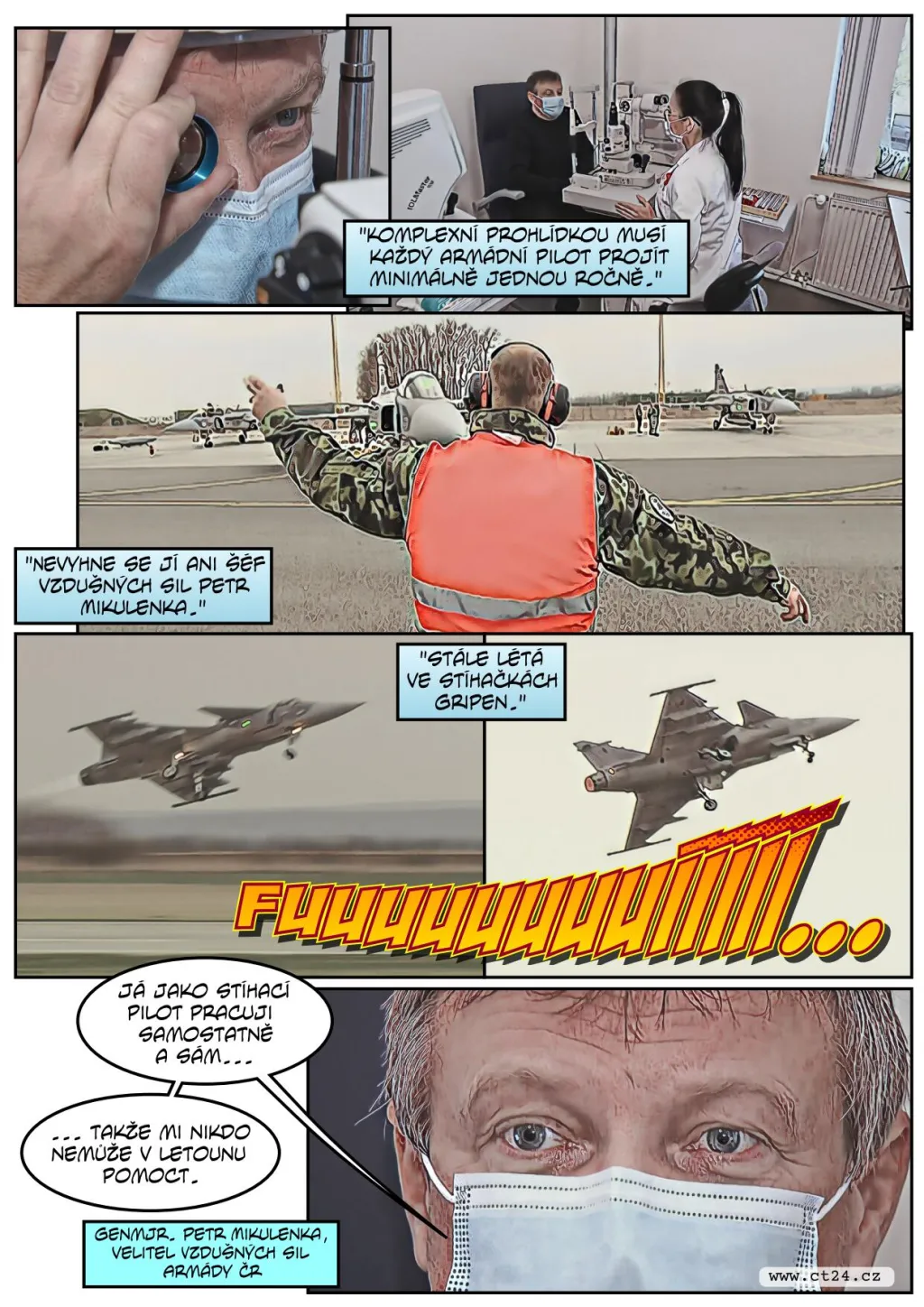 Českým letcům kontroluje zrak žena