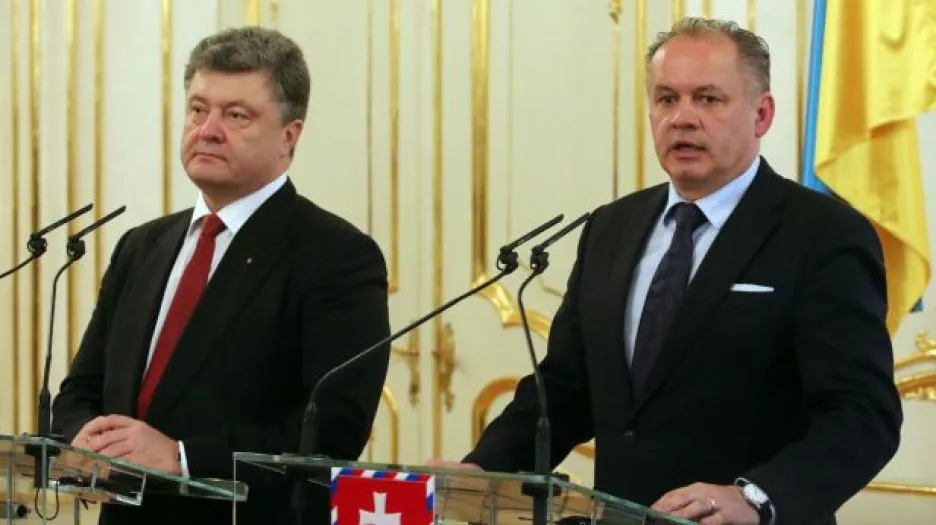 Záznam brífinku po jednání Kiska-Porošenko