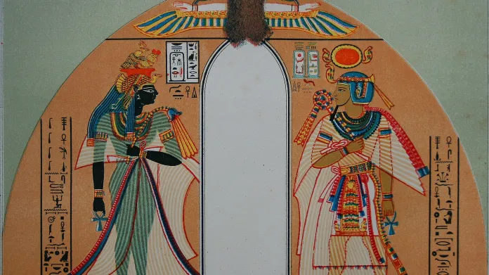 Stéla zobrazující krále s jeho matkou Ahmose-Nefertari