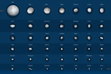 Astronomové ukázali snímky 42 největších planetek hlavního pásu Sluneční soustavy
