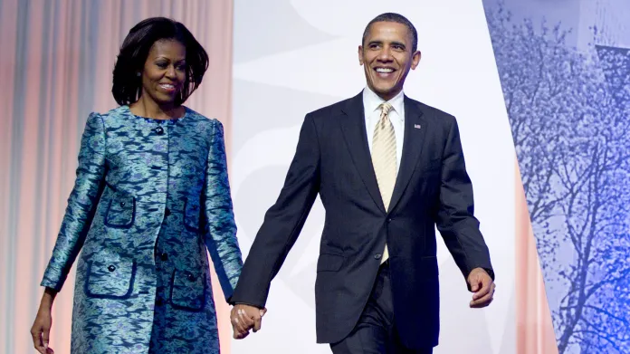 Michelle Obamová a Barack Obama