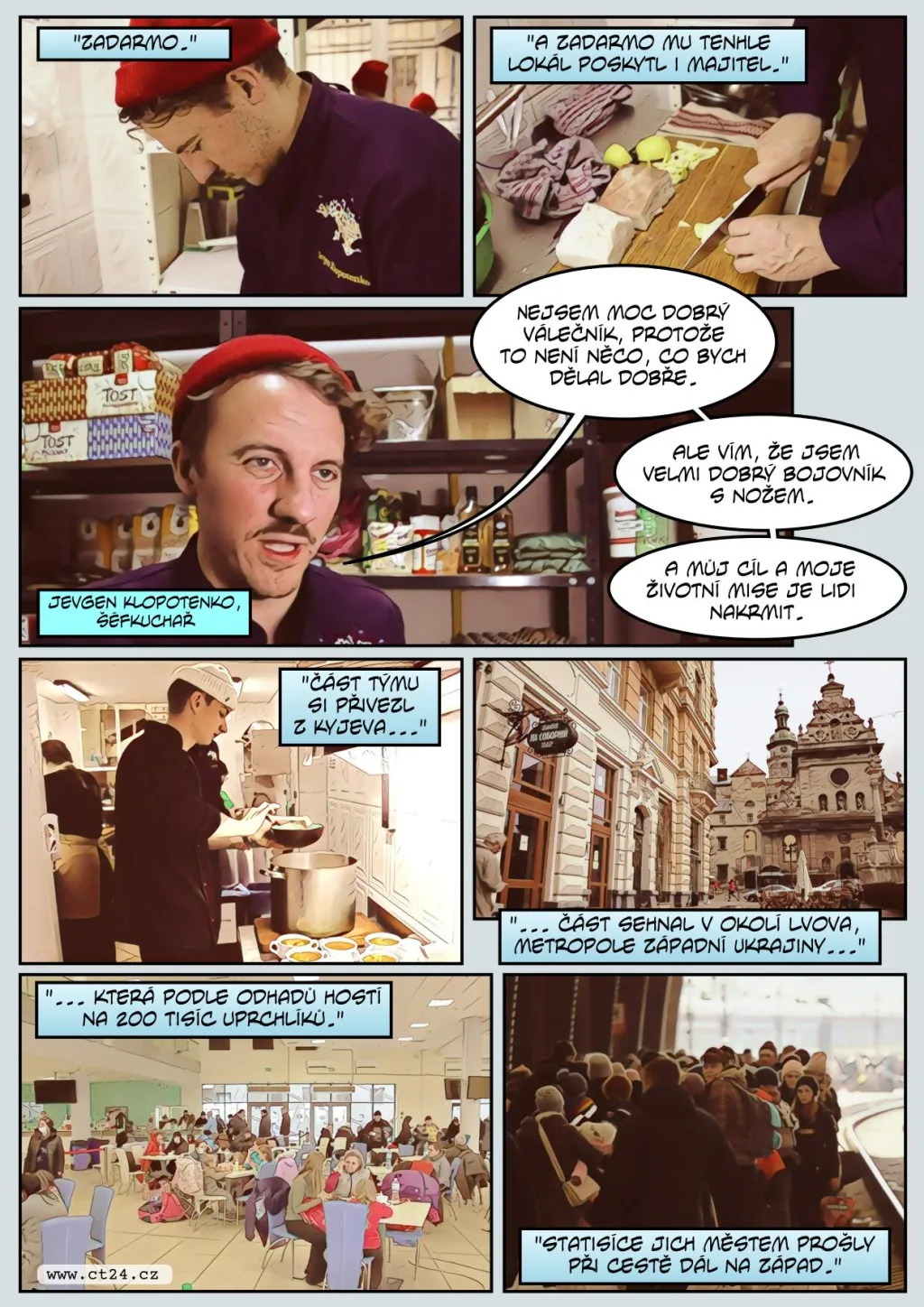 Ukrajinský šéfkuchař pomáhá uprchlíkům