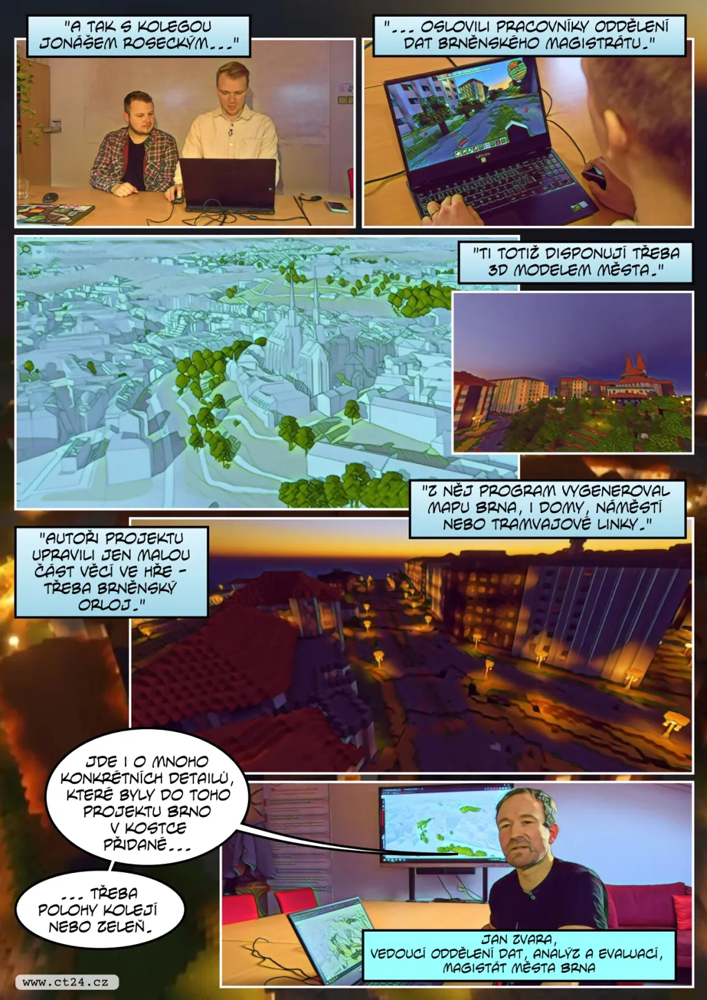 Studenti postavili Brno v počítačové hře Minecraft