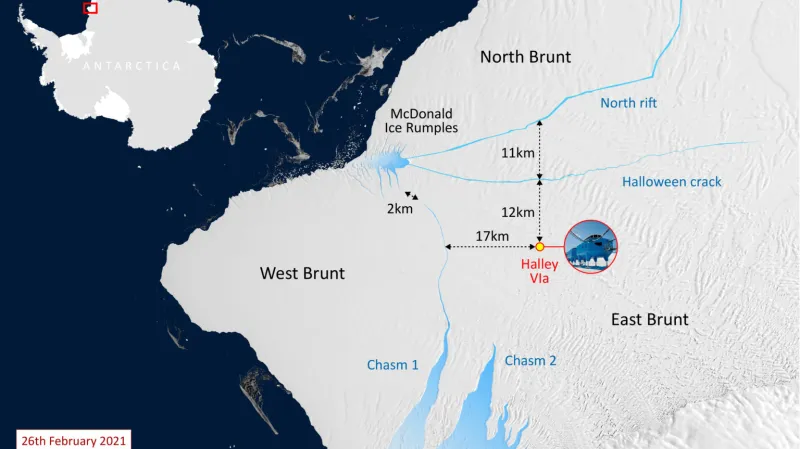 Mapa oblasti s trhající se krou