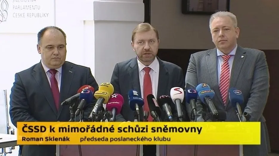 ČSSD k mimořádné schůzi sněmovny