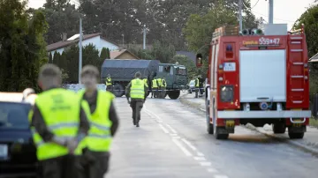 Následky dopadu ruských dronů v Polsku