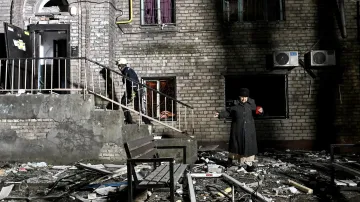 Následky ruského dronového útoku v Záporoží (24. února 2026)