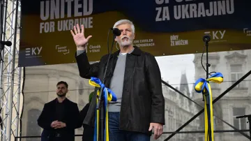 Petr Pavel na shromáždění Společně za Ukrajinu v Praze