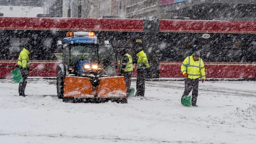 Polské Katowice pod sněhem