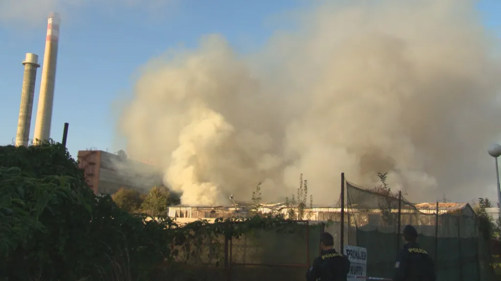 Požár haly ve Zlíně