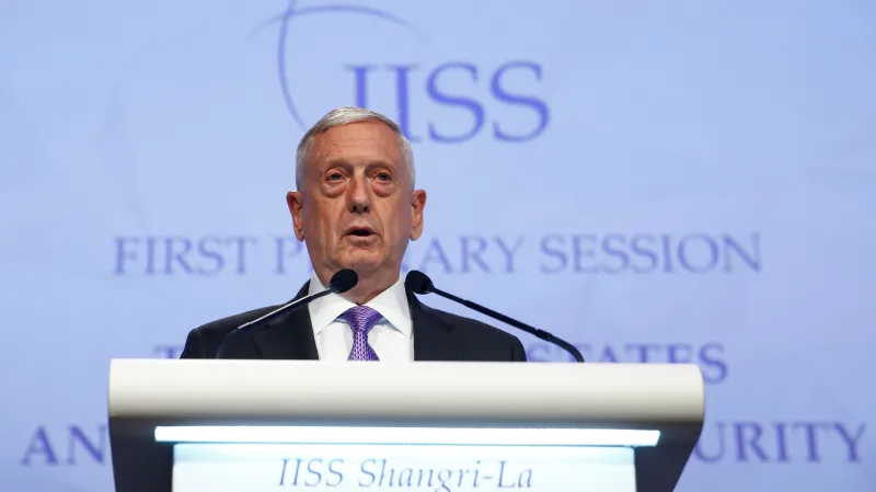 James Mattis byl jedním z hlavních řečníků konference v Singapuru
