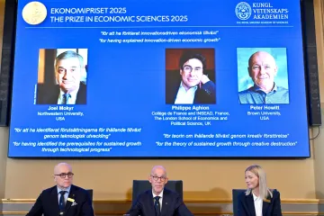Nobelovu cenu za ekonomii získali tři vědci za výzkum vlivu inovací na ekonomiku