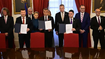 Podpis koaliční smlouvy ANO, SPD a Motoristů