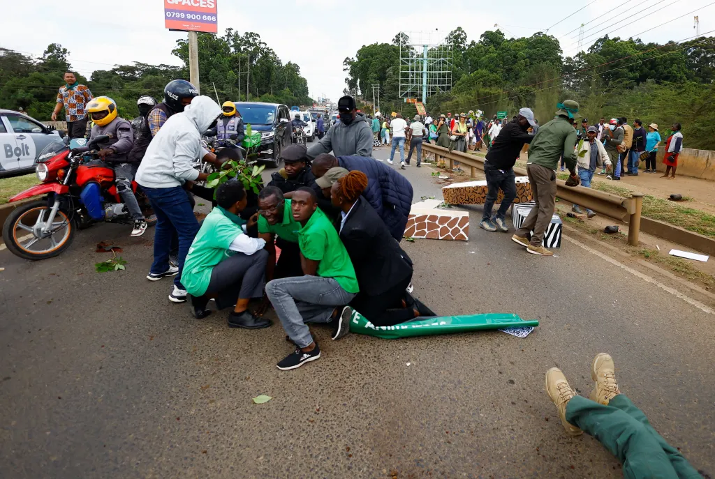 Protestní pochod proti záboru půdy Národního parku Nairobi a plánům na přemístění zvířecího útulku v Nairobi