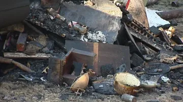Vyhořelá chata na Karvinsku