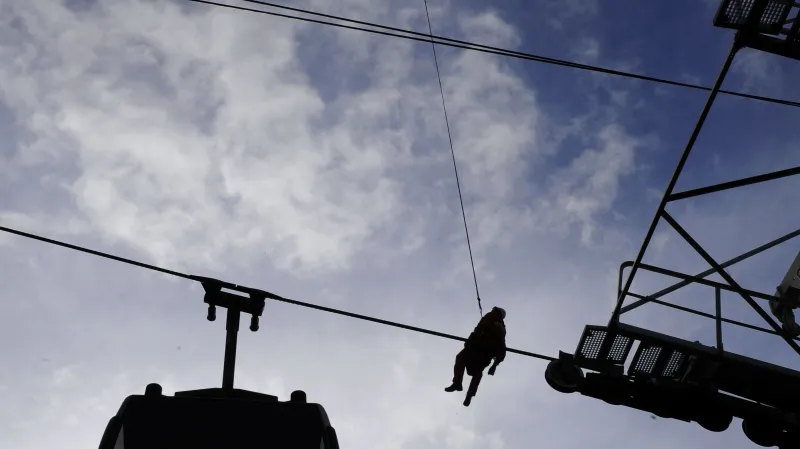 Cvičení záchranářů na Macoše