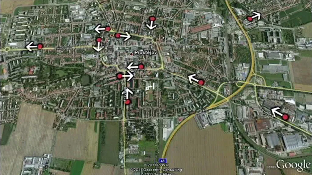 Měření rychlosti v Prostějově