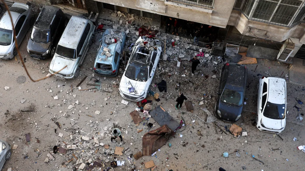 Následky izraelských úderů v Gaza City (31. 1. 2026)