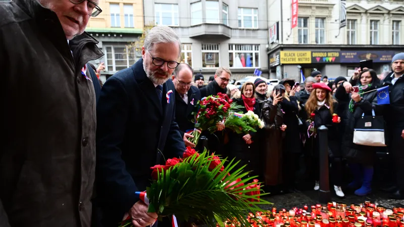 Zbyněk Stanjura (ODS) a Petr Fiala (ODS) na Národní třídě