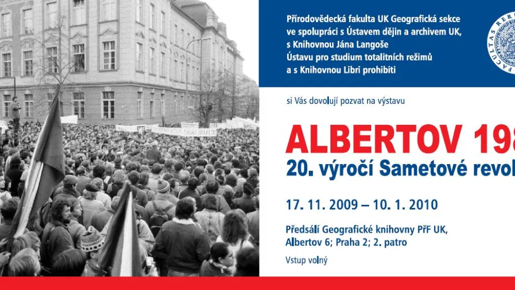 Pozvánka na výstavu Albertov 1989