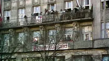 Václavské náměstí v listopadu 1989