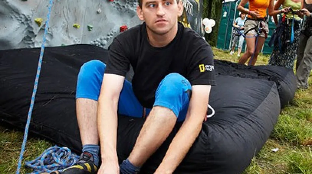 Zrakově postižený horolezec Jan Říha