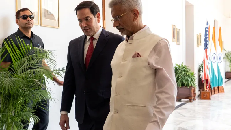 Americký ministr zahraničí Marco Rubio s indickým protějškem Subrahmanjamem Džajšankarem