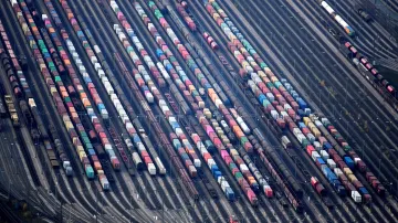 Nákladové nádraží v Hamburku, listopad 2019