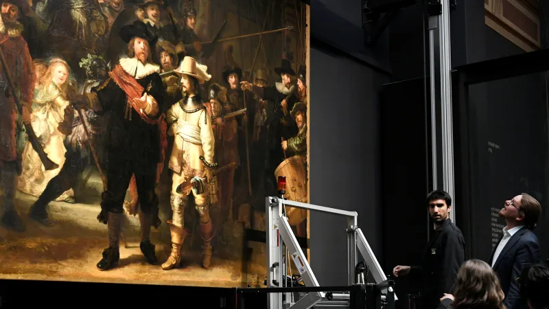 Příprava na restaurování Noční hlídky (2019)