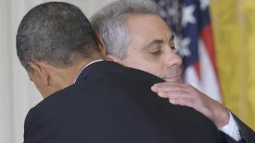 Barack Obama se loučí s Rahmem Emanuelem