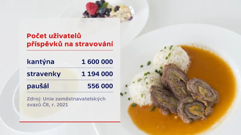 Počet uživatelů příspěvků na stravování