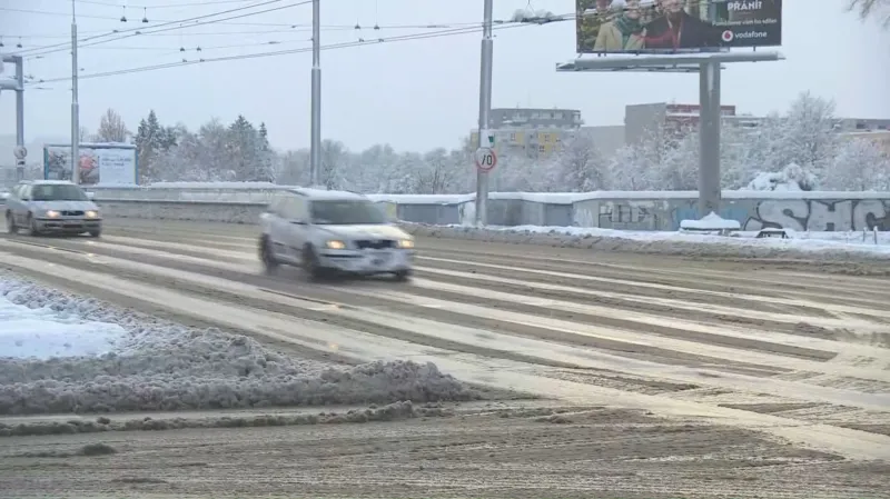 Stav silnic v Českých Budějovicích v neděli dopoledne