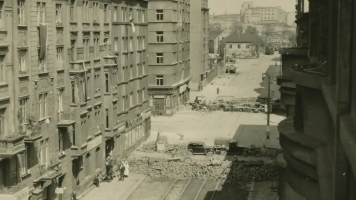 Dobový snímek Koněvovy ulice