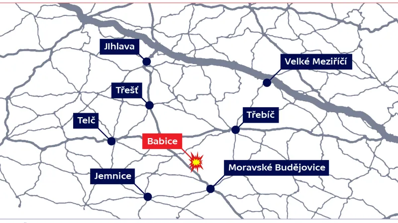 Poloha obce Babice v okrese Třebíč