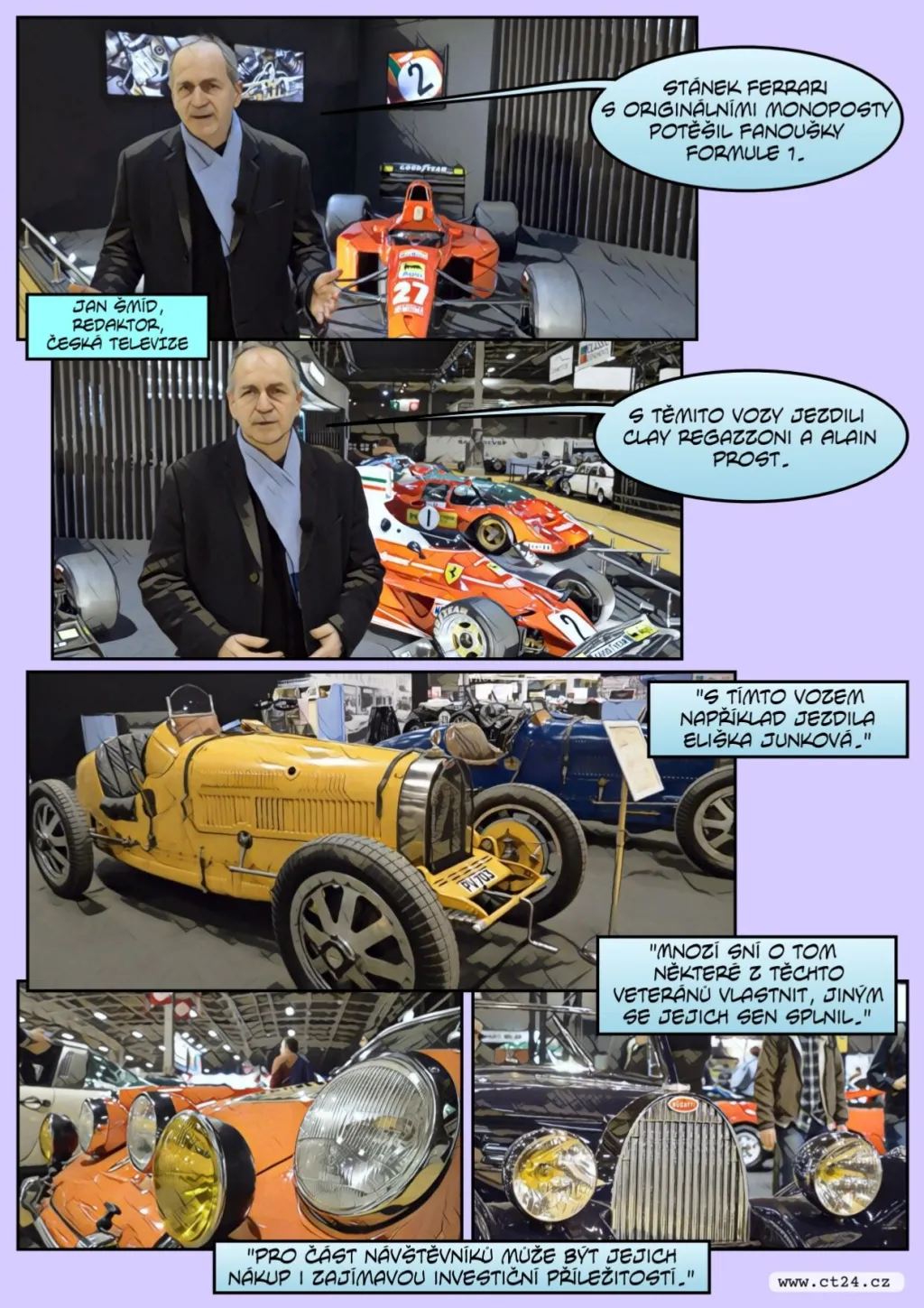 Věhlasný autosalon veteránů v Paříži vystavoval letos i české automobily