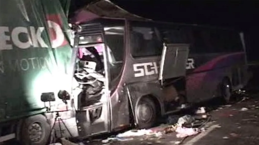Havarovaný autobus