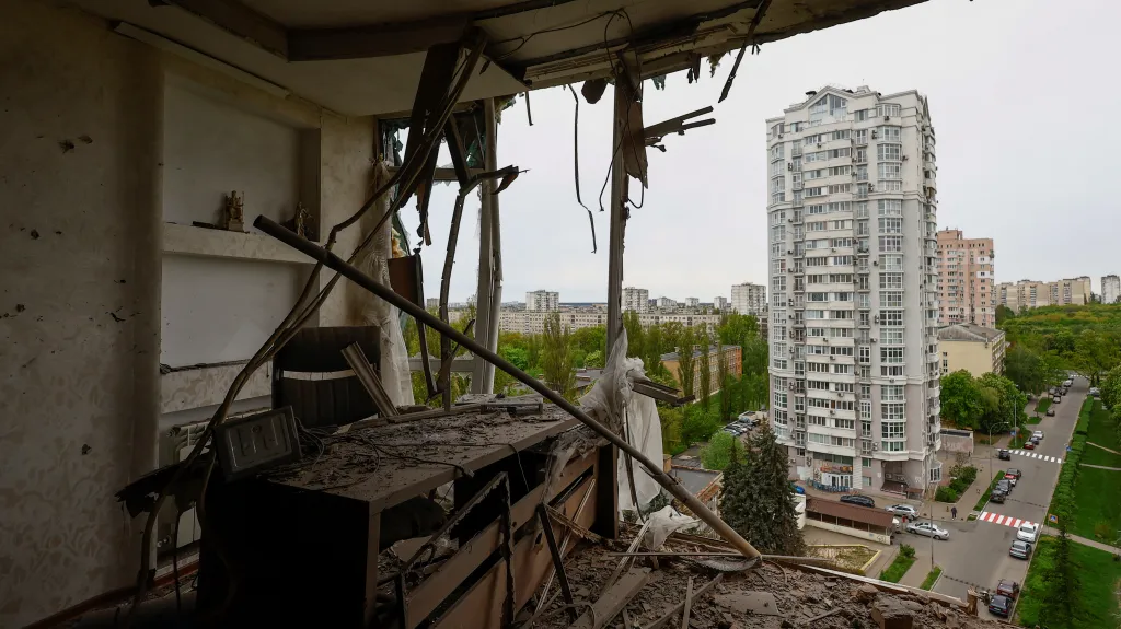 Následky nočních útoků na Kyjev
