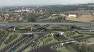 Model tříúrovňové křižovatky u Opatovic