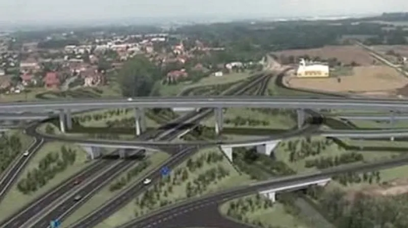 Model tříúrovňové křižovatky u Opatovic