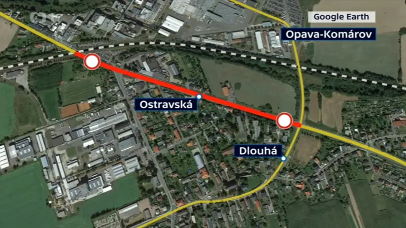 Objízdná trasa mezi Ostravou a Opavou