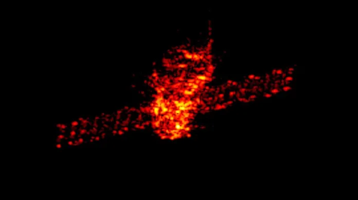 Nebeský palác zobrazený pomocí přístroje Tracking and Imaging Radar