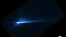 Snímek z Hublleova vesmírného teleskopu ukazuje Dimorphos 285 hodin po zásahu