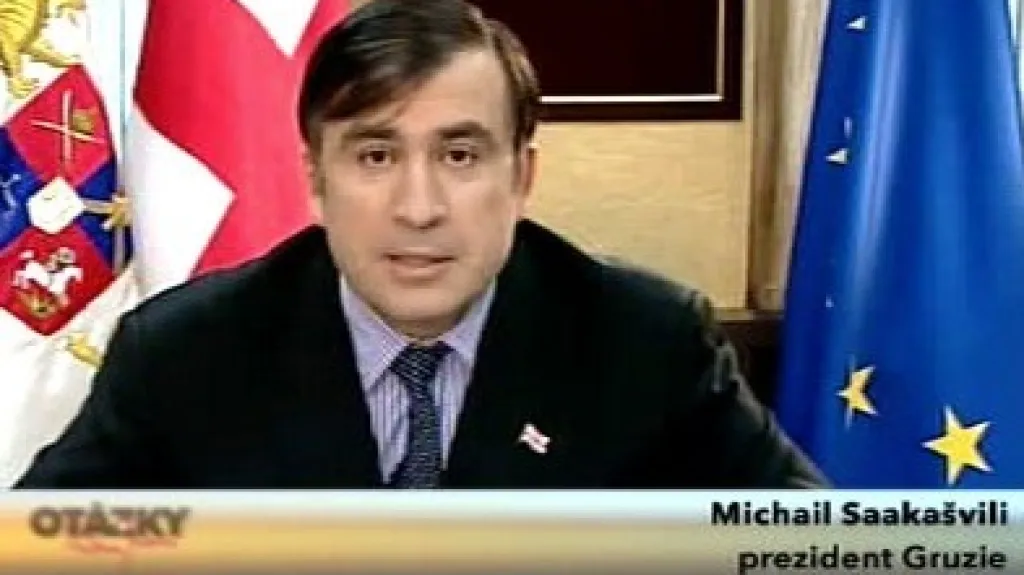 Michail Saakašvili v Otázkách Václava Moravce