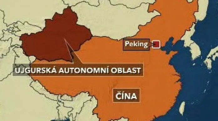 Mapa ujgurské autonomní oblasti