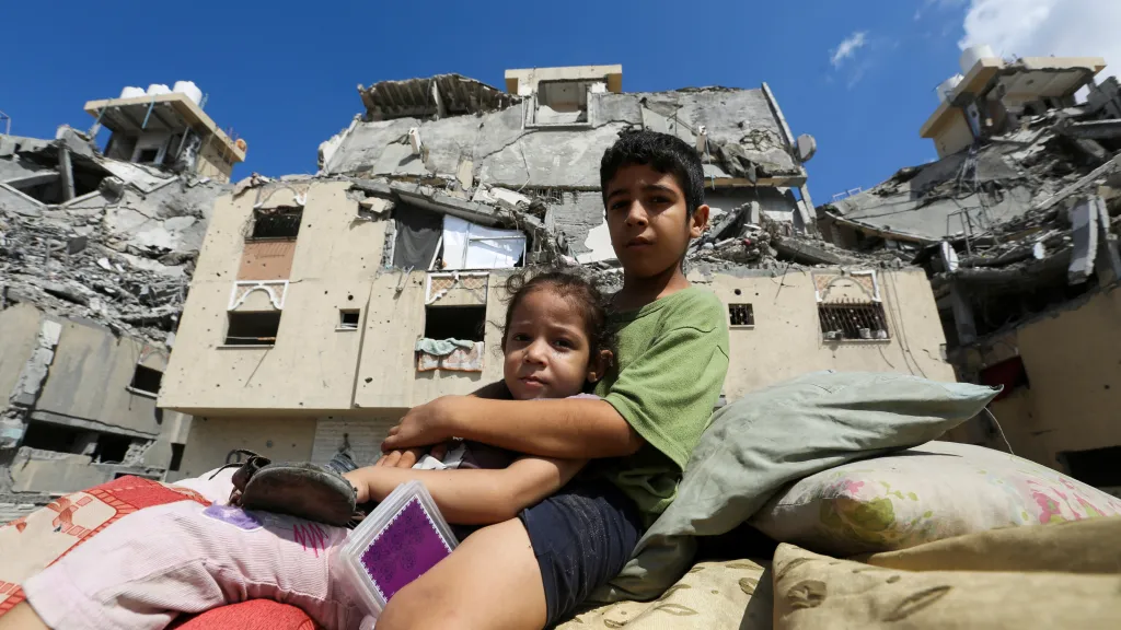 Vysídlené palestinské děti