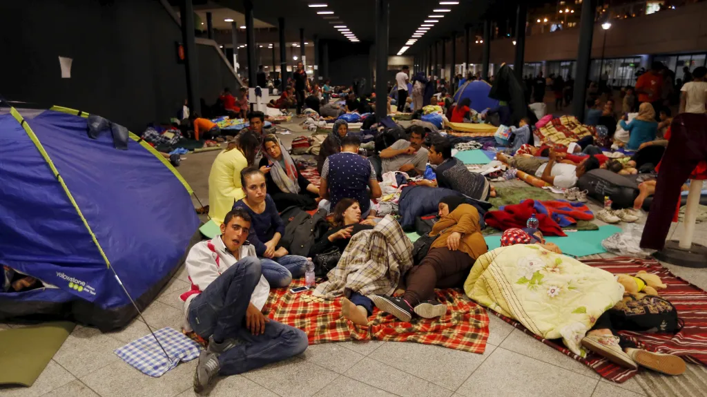 Uprchlíci na nádraží v Budapešti