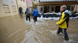 Záplavy ve městě Pirna v Sasku