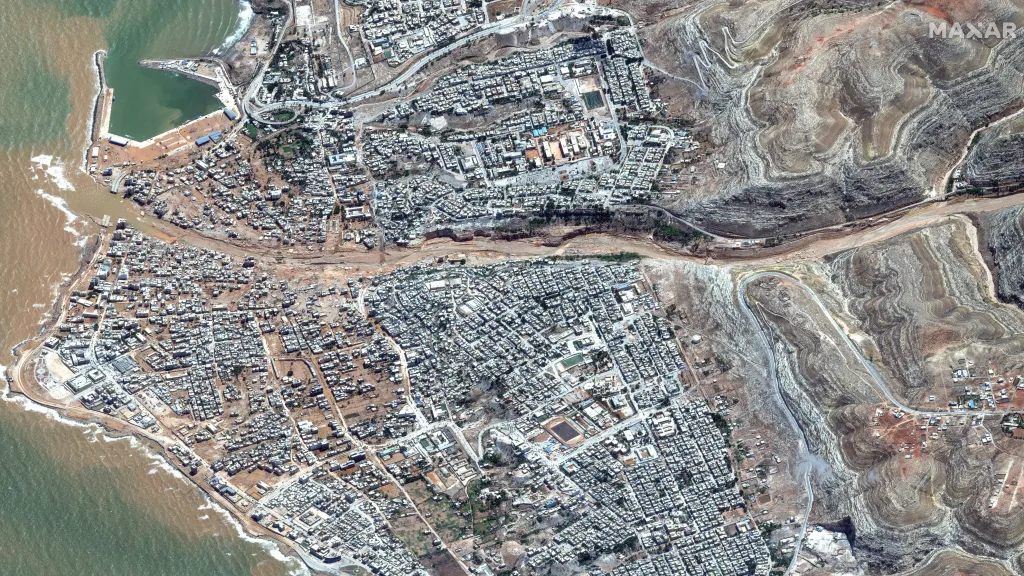 Zničené město Derna